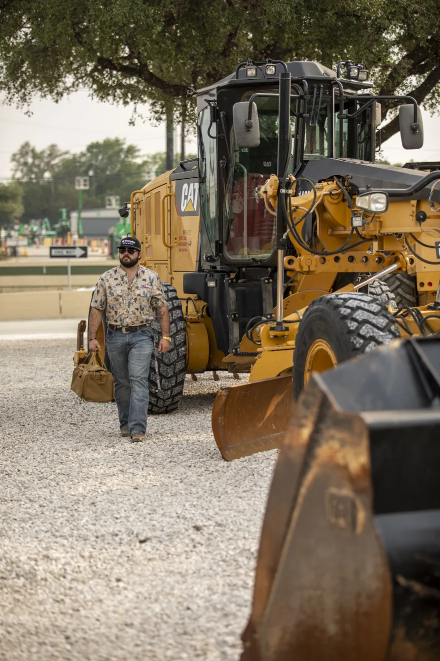 Mechanic working on a piece of heavy equipment