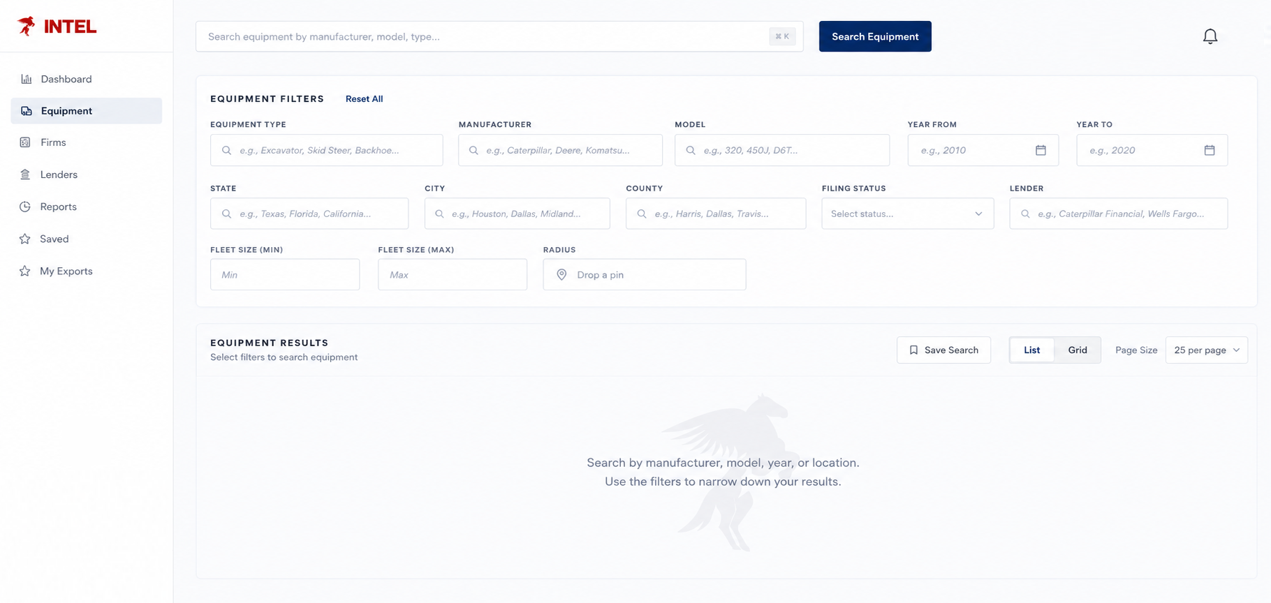 Tex Intel product interface overview